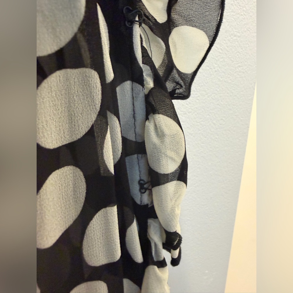Zara Black and Cream Polka Dot Blouse - Picture 6 of 7